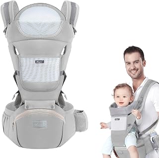 Huifen Baby Carrier with Hip Seat, Multi-Functional 9 in 1 Baby Carrier Newborn to Toddler for All Seasons All-Position, B... Price In India