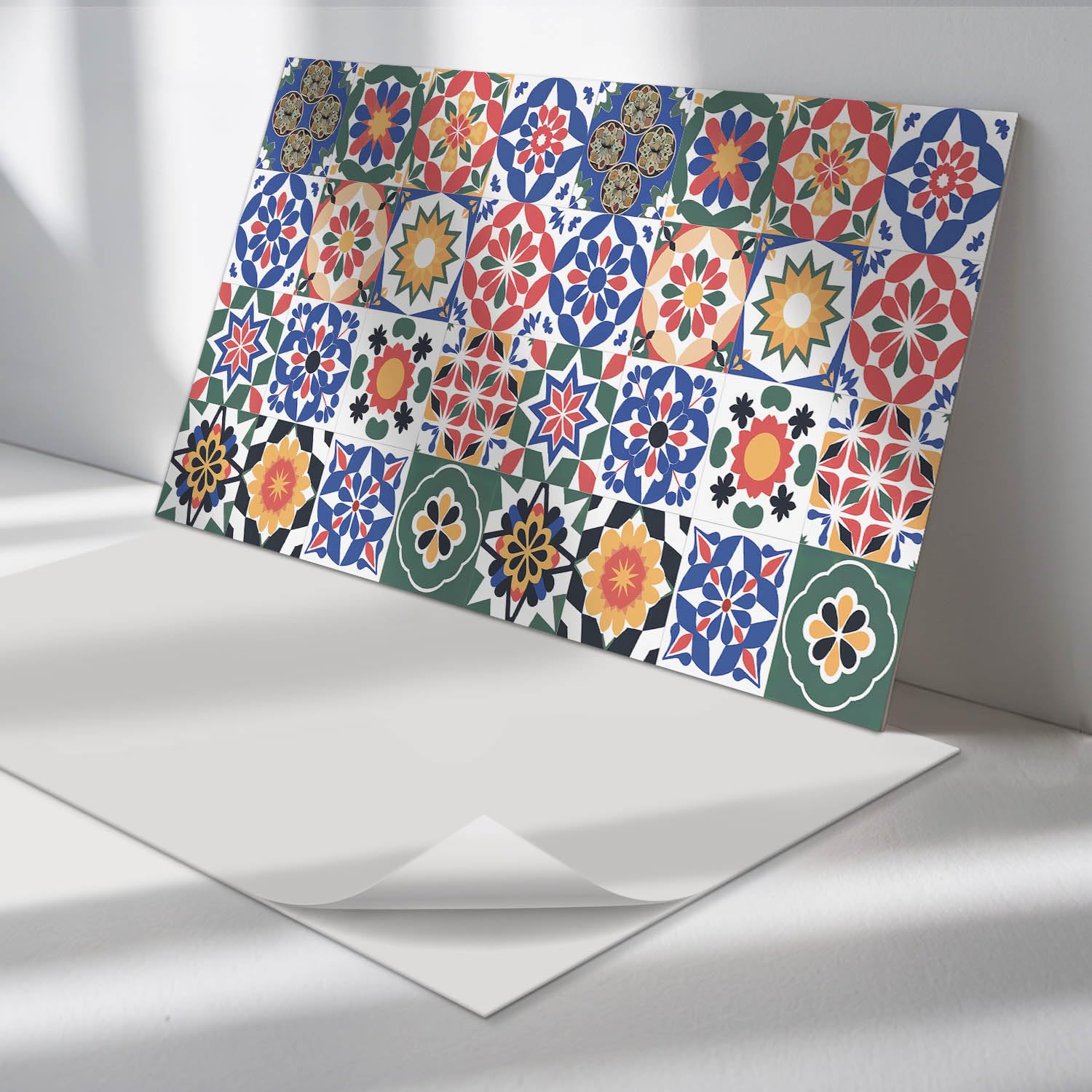 Panneaux muraux autocollants à motifs mosaïques avec fixation vinyle rapide
