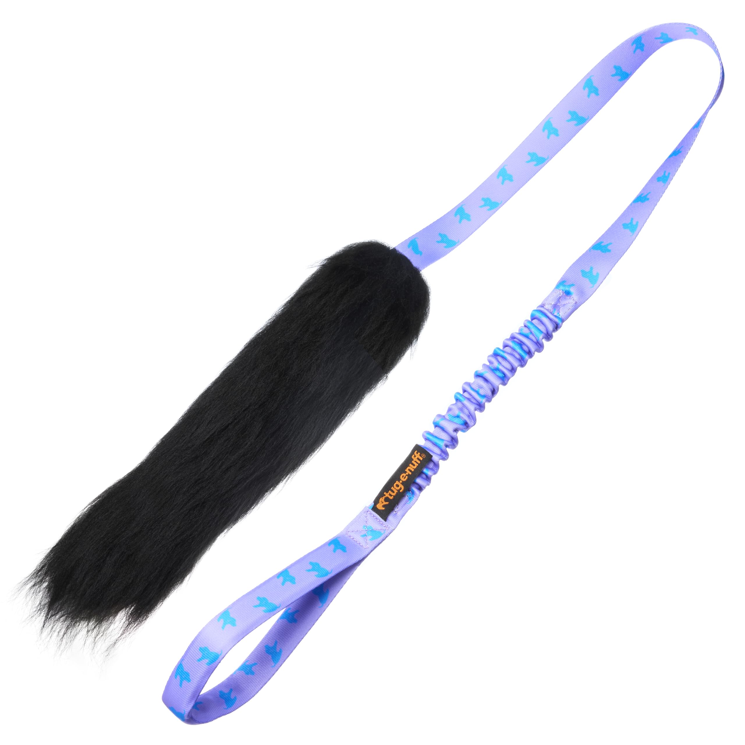 Tug-E-Nuff Sheepskin Bungee Chaser Dog Tug Toy (Lilac Pattern), Tough Dog Training Toys for Puppy Small