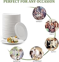 Vista 5 de Paquete de 300 platos de papel desechables, platos 100% compostables de 6 pulgadas, platos de bagazo pequeños resistentes a granel, platos