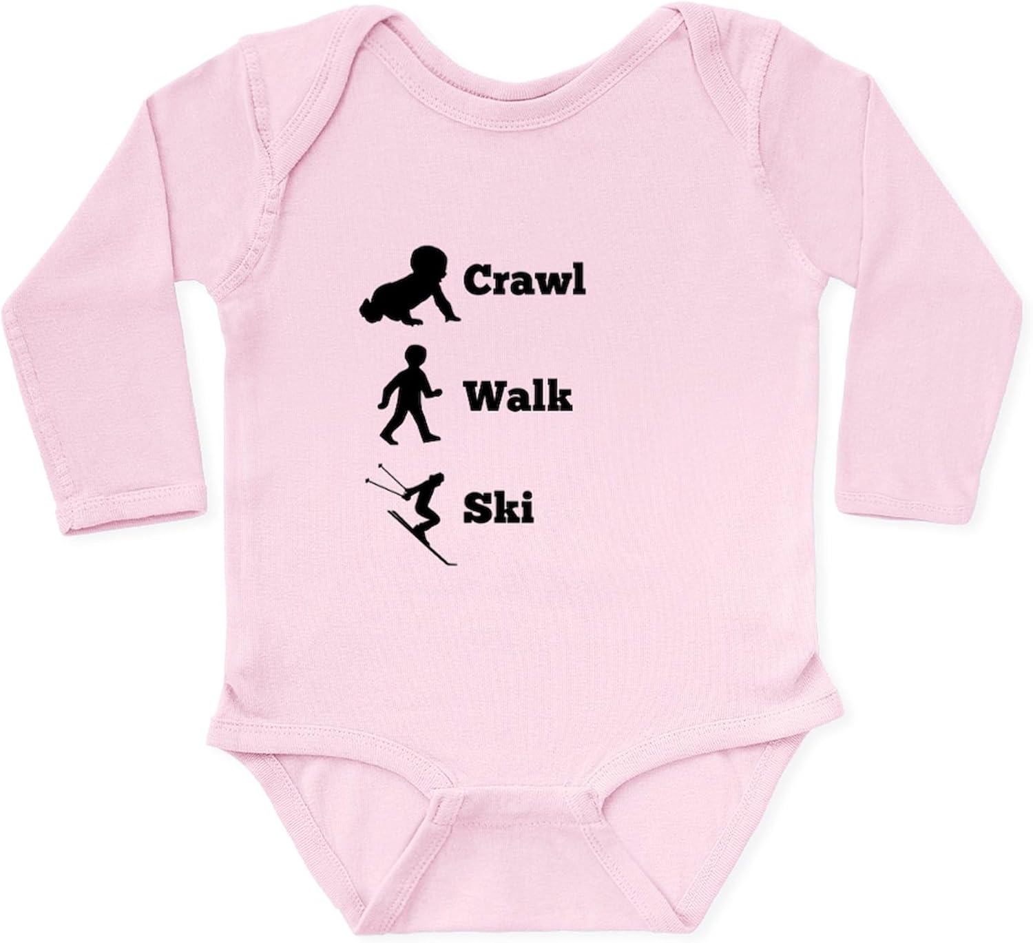 CafePress Crawl Walk Ski Body Suit Cute Long Sleeve Infant Baby Bodysuit Romper