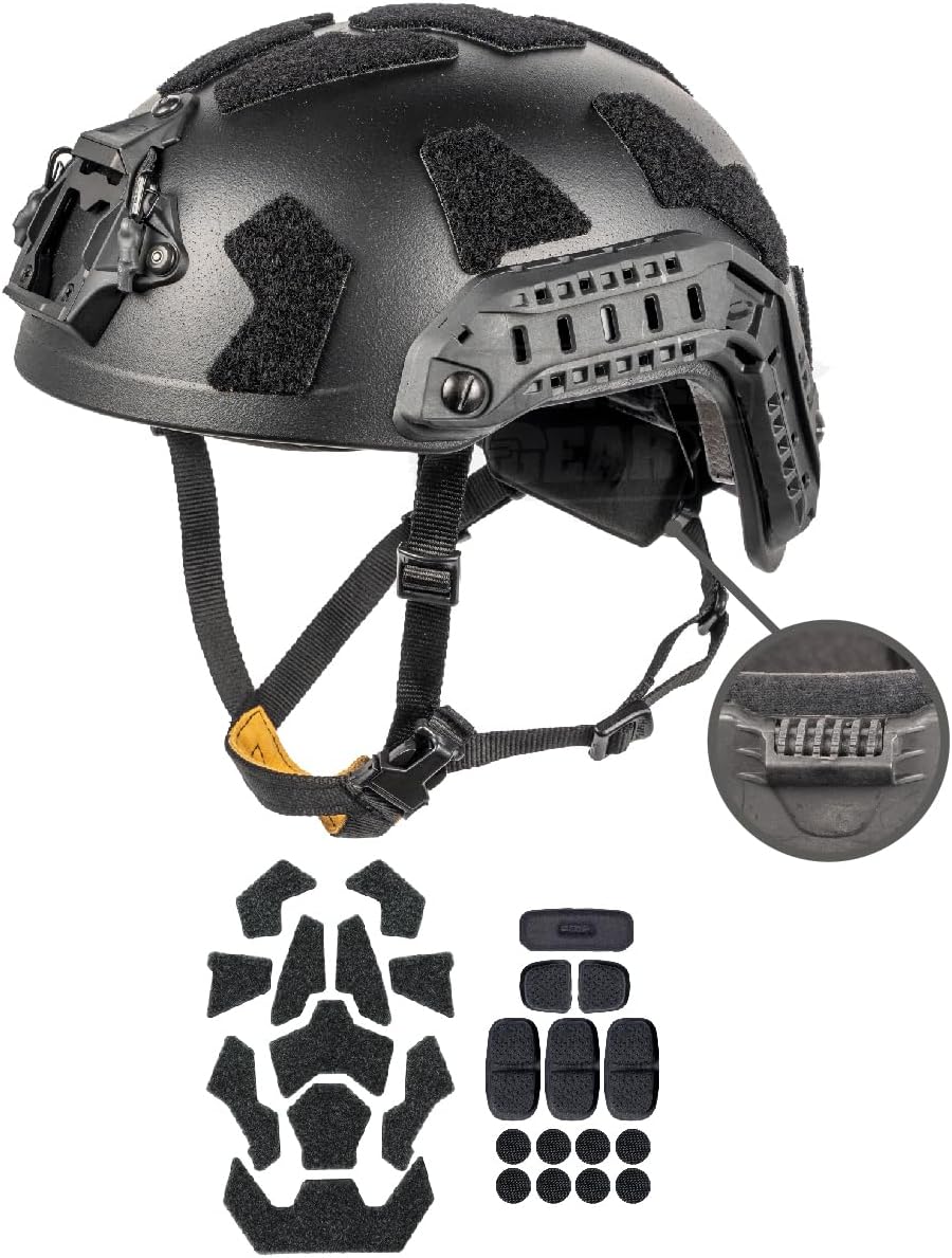 SF High-Cut Fast Helmet, Surface Sandblast Treatment, not Reflective ABS Tactical Helmet for Airsoft, and Outdoor Sports