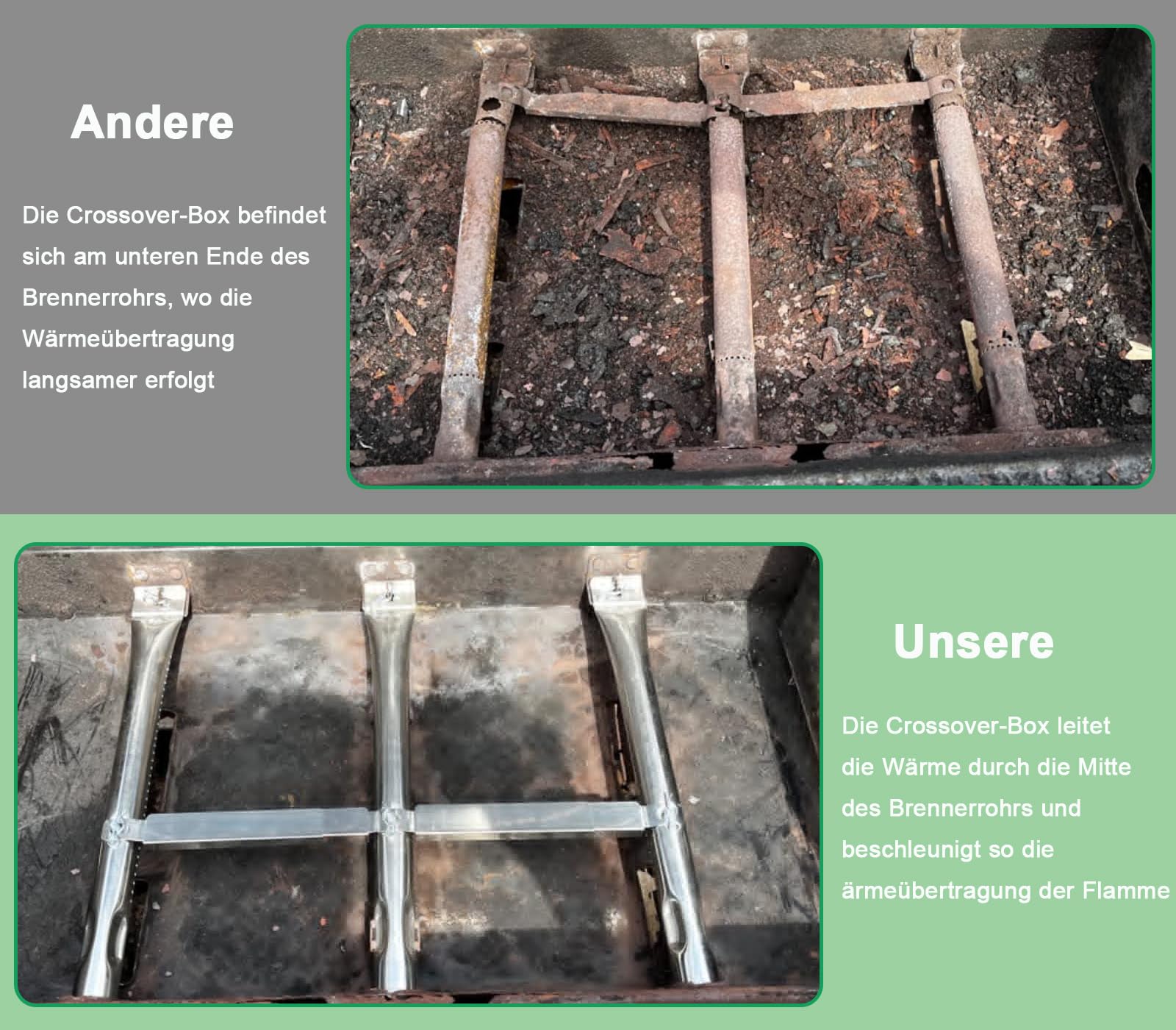 WELL GRILL Części zamienne do grilla gazowego Charbroil Gas2Coal 463370516 468302321 468302421, szyny aromatyczne BBQ i rura palnika ze stali nierdzewnej do Char Broil Gas2Coal G553-0002-W1A G421-0001