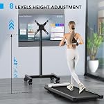 Mobile TV Support de sol pour 13-50 pouces LCD LED Téléviseurs à écran plat/curvé jusqu'à 77 lbs, réglable en hauteur TV Monter avec VESA 200x200, portatif TV Stand avec la fonction d'inclinaison AX1007TBM