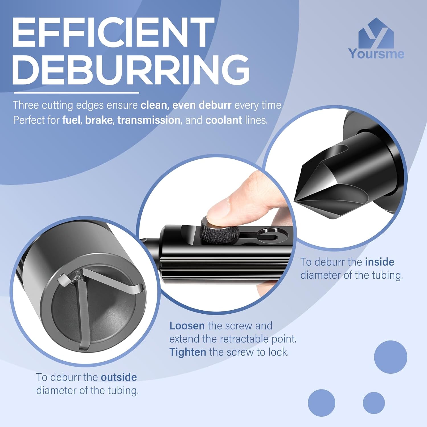 Yoursme LTTR1 Rimming & Deburring Tool for 3/16" to 1/2" Tubing, Outside/Inside Tubing Deburring Tool, Brake Line Deburring Tool, Achieve Optimal Tubing Flaring, Debur Tubing Efficiently