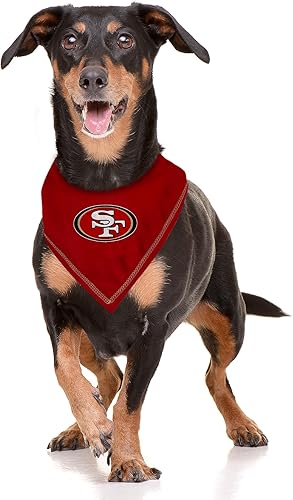 Miniatura 3 de Pets First NFL San Francisco 49ERS - Bandana con lazo, GrandeExtra Grande. Bufanda para perro y gato, babero para mascotas, bandana definitiva para