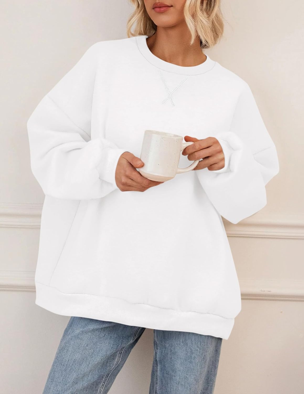 PRETTYGARDEN Oversized Sweatshirt for Women Fall Outfits 2026 Crewneck Long Sleeve Tops Fleece Pullover Winter Clothing - Image 3