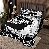 Vista 19 de Erosebridal Juego de edredón bohemio de loto tamaño King indio Hamsa azul degradado, juego de ropa de cama súper suave, acogedor y duradero, regalo
