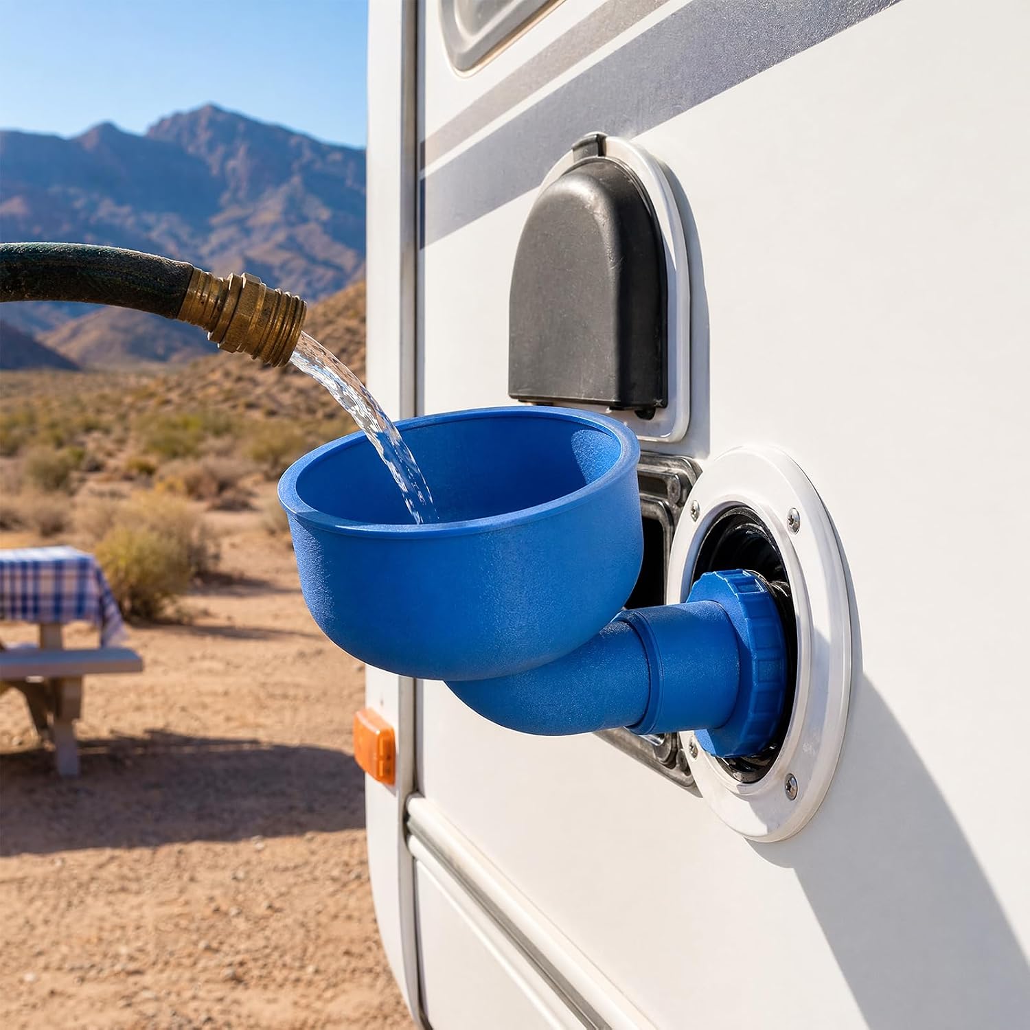 Rv Water Inlet Funnel Over Wide Mouth Gravity Fresh Funnel
