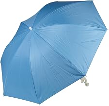 Panorama Gifts Portable Deck Chair Umbrella Lightweight Balcony Parasol + Clamp On Screw (Blue)