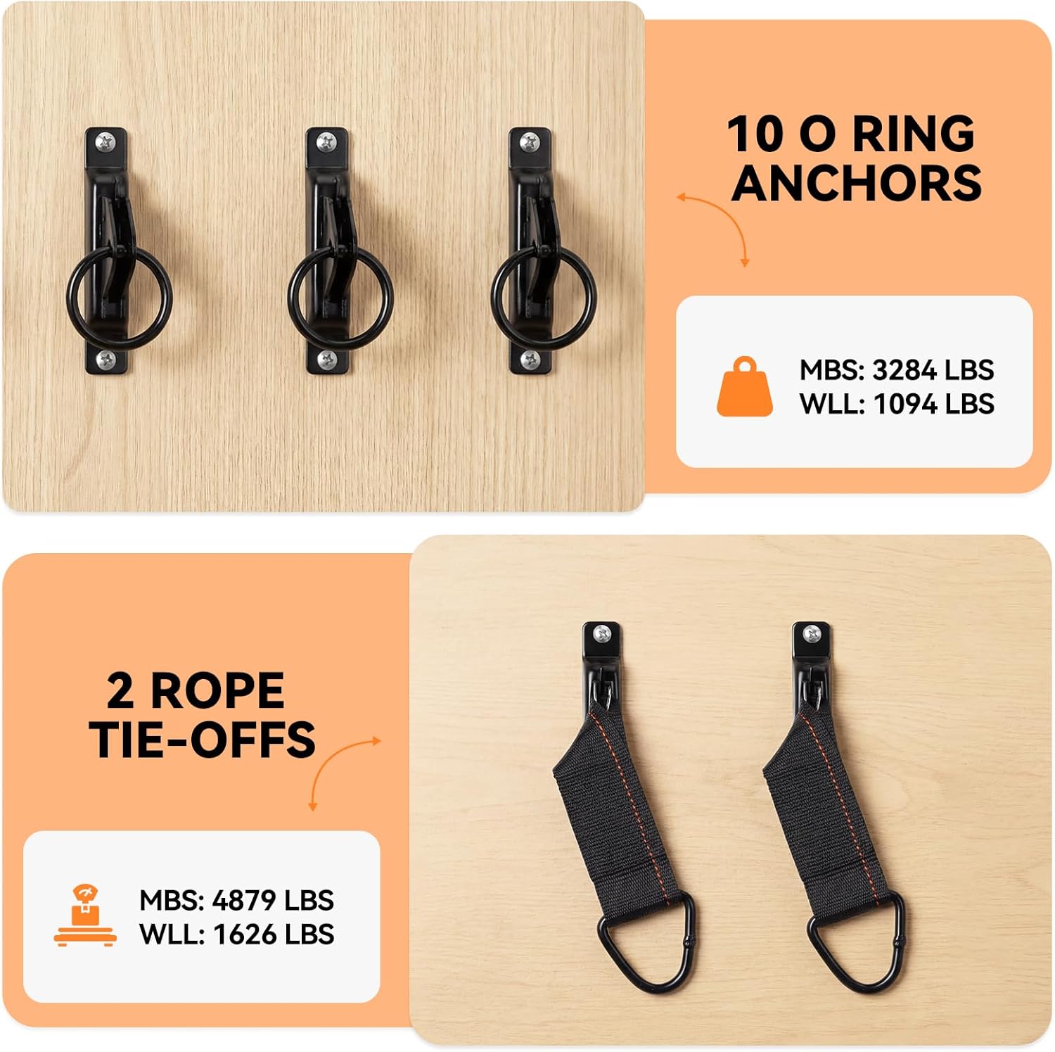 Elechomes 48 Pcs E Track Accessory Kit: 10 Single Slots, 10 O Ring Anchors, 6 J Hooks, 2 Rope Tie Offs, 20 Screws Securing Accessories for Box Truck Tow Rig Enclosed Trailer Garage Vans Warehouse