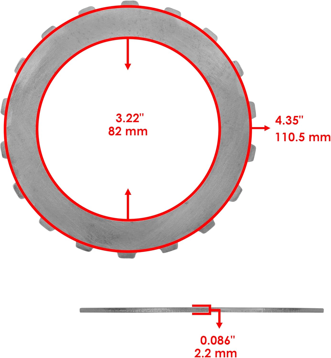 Caltric Clutch Friction Plates Kit Compatible with Honda Fourtrax Rincon 650 TRX650FA 2003 2004 2005 / Fourtrax Rincon 650 TRX650FGA 2004 2005 / Rincon 680 TRX680FA TRX680FGA 2006 2007