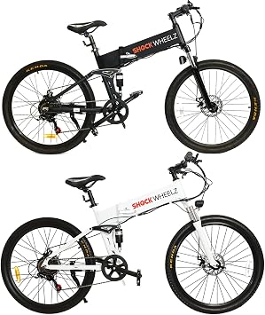 Shock Wheelz Electric Bike - E-Bike Top Speed 15.5mph (25KM/H) Electric Mountain  Bike 26 Inch Wheel Foldable Bicycle with LCD Screen High Range Lithium 250W  Battery (Black) : Amazon.co.uk: Sports \u0026 Outdoors