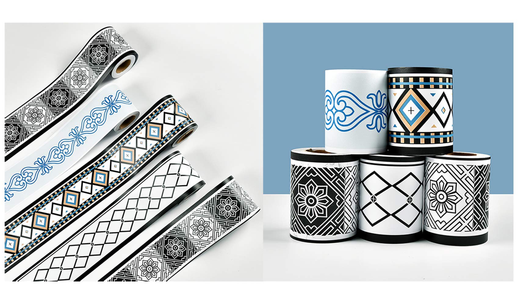 Uoisaiko Geometric Wallpaper Borders Self Adhesive Wall Borders Peel