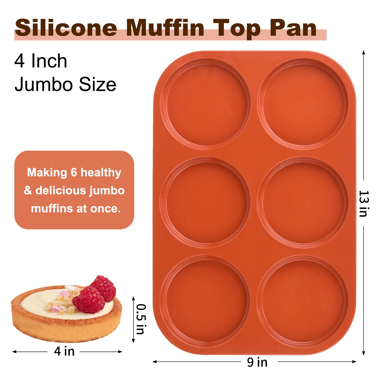 Goensjt 2 Pack Silicone Muffin Top Pans for Baking 4