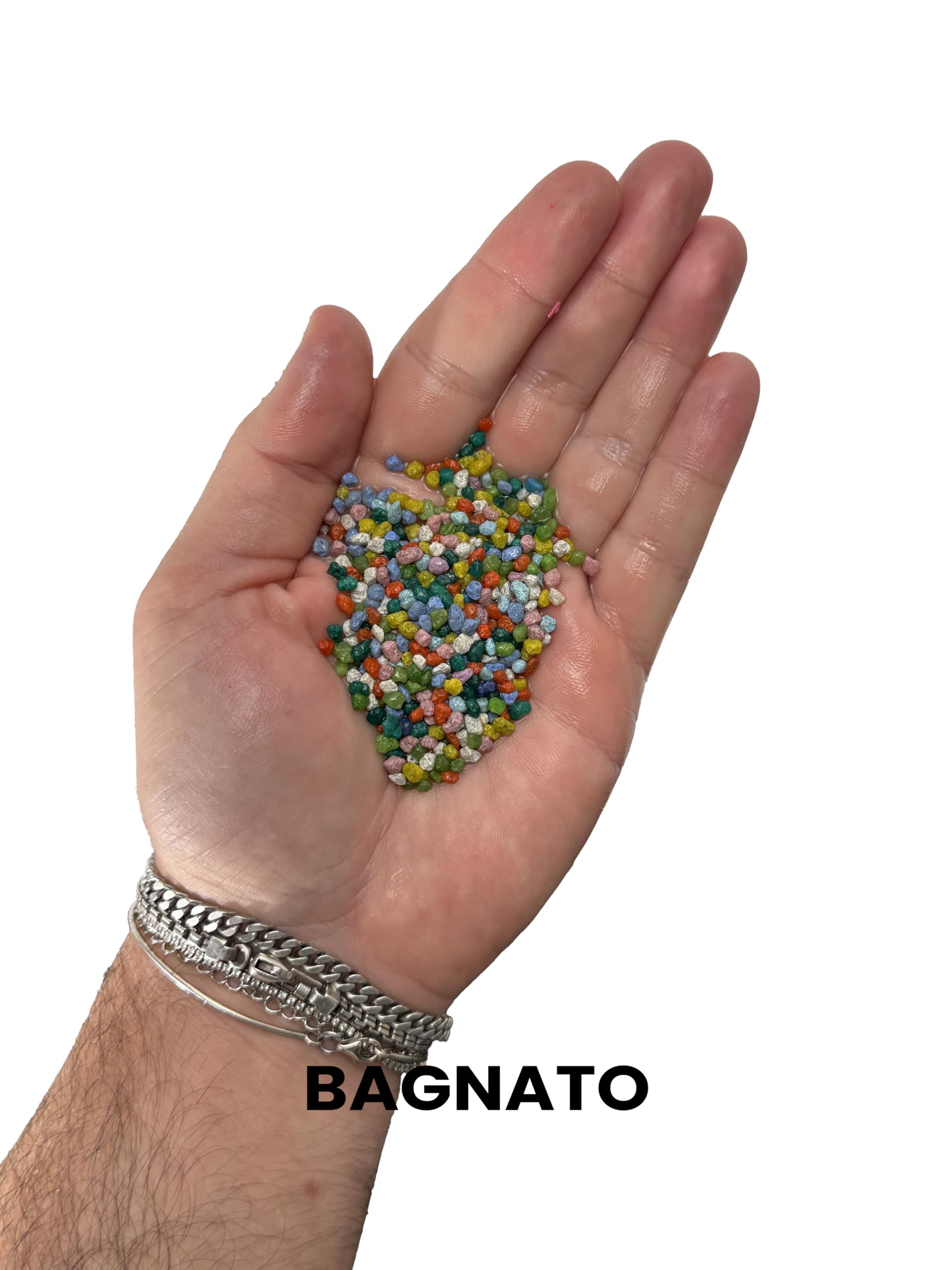 Ghiaia Decorativa per Marimo, Quarzo Ceramizzato Colorato per Vasi, Acquari e Terrari - Inerte, Non Tossico, (Arlecchino, Bianco, Blu, Nero, Rosa, Verde, Viola, Rosso, Giallo) (Arlecchino, 1 kg)