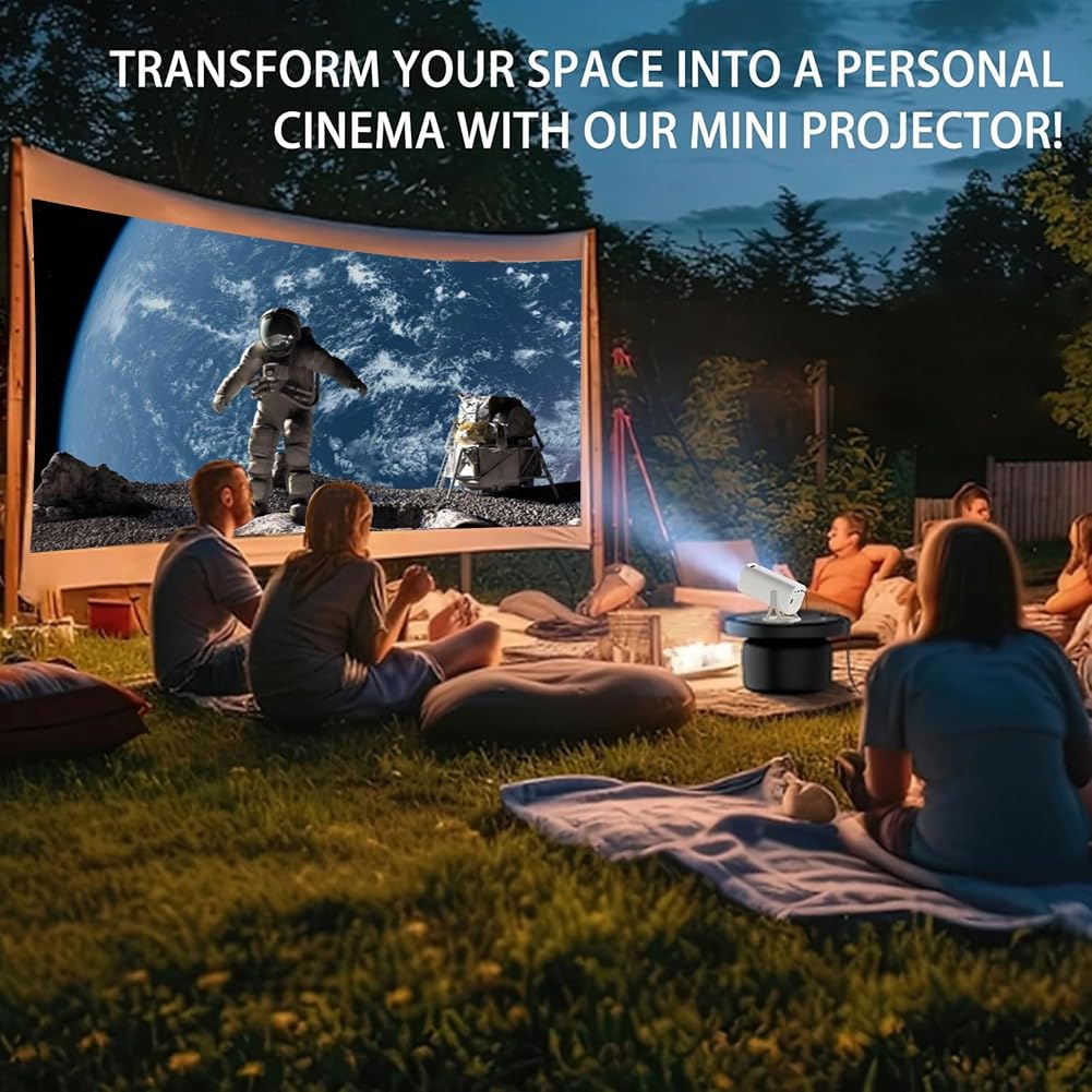Mini Proiettore Portatile con WiFi e Bluetooth, 4K Full HD Rotazione 180°, Piccolo Proiettore per Film Spina EU