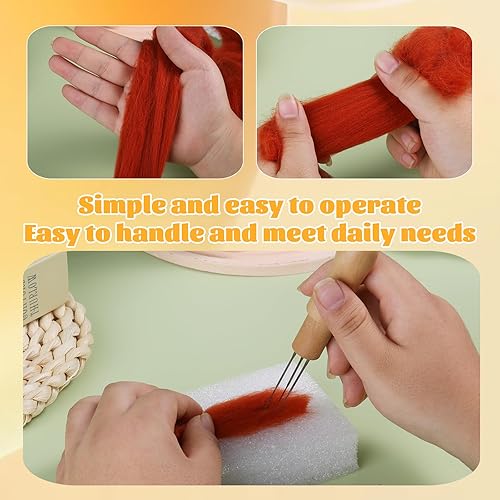 Vista 145 de 3.53 oz lana Roving, suministros de fieltro de lana, lana pura, hilo grueso, hilado de lana giratoria para fieltro de aguja, fieltro húmedo, Blanco