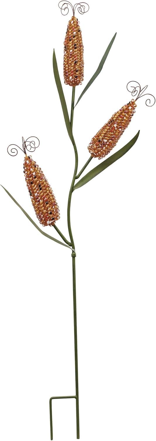 Aecipl Metal Corn Garden Stakes Fall Decor Decorative Yard Signs Corns Plant Stake Lawn Decoration for Autumn Harvest Thanksgiving Halloween (C)
