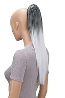 Vista 8 de CAISHA Extensiones de clip de cola de caballo de 20 pulgadas con pinza de mariposa recta marrón rubio mezcla H157