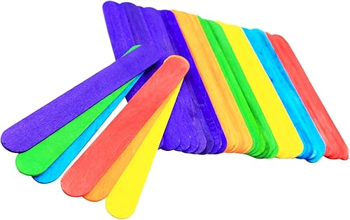 Miniatura 3 de 500 unidades, 6 pulgadas, palos de manualidades jumbo, palos de arcoíris, depresores de lengua de colores para aula, proyectos creativos, artes y