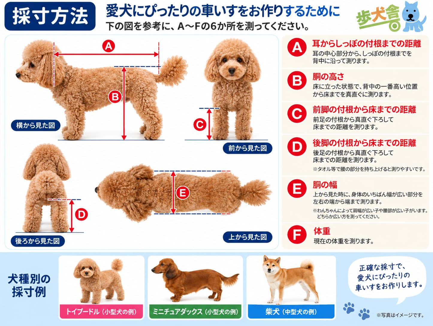 Amazon.co.jp: 歩犬舎 犬用車椅子 小型犬用 4輪 オーダーメイド 歩行器
