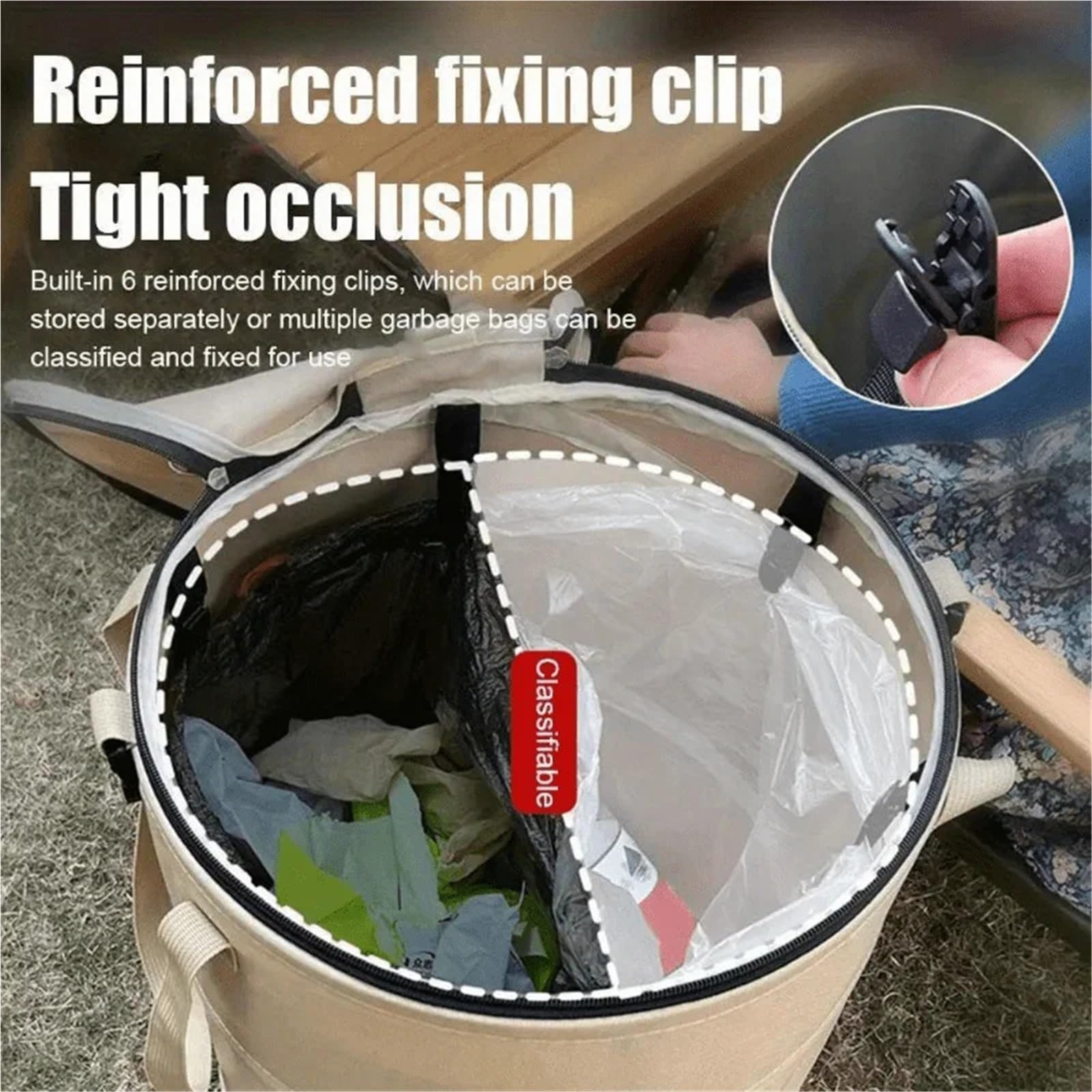Sacchi Da Giardinaggio Pop Up 2 pezzi da esterno portatile pieghevole pattumiera con coperchio campeggio picnic bidone della spazzatura cestino portaoggetti for rifiuti cortile giardino borsa foglia