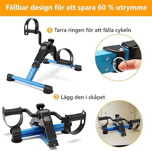 Miniatura 4 de MOMODA Bajo Escritorio Bicicleta Pedal Ejercitador Mini Bicicleta para PiernasBrazo Pedal Ejercitador Plegable Peddler con Pantalla LCD para el