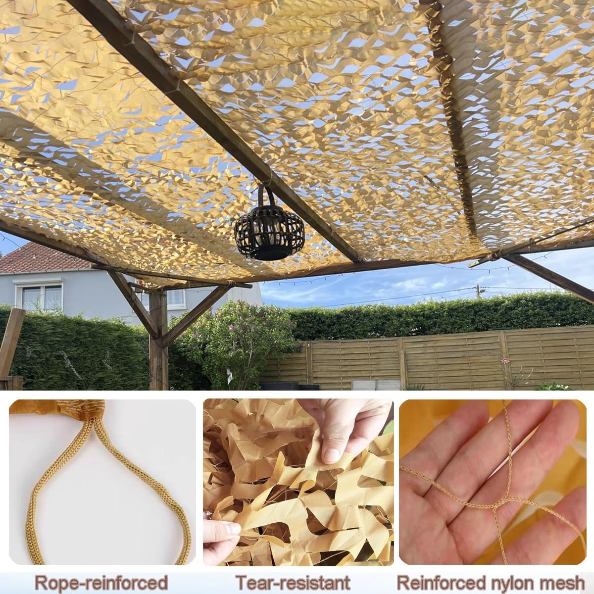 Generisch Militär Tarnung, Wüste Tarnnetz 210D Oxford Tarnnetz, Sonnenschutznetz Sand Camouflage Netz Für Jagd Tarnung Waldlandschaft Militär Dekoration Outdoor Autodeckung Gartenzaun