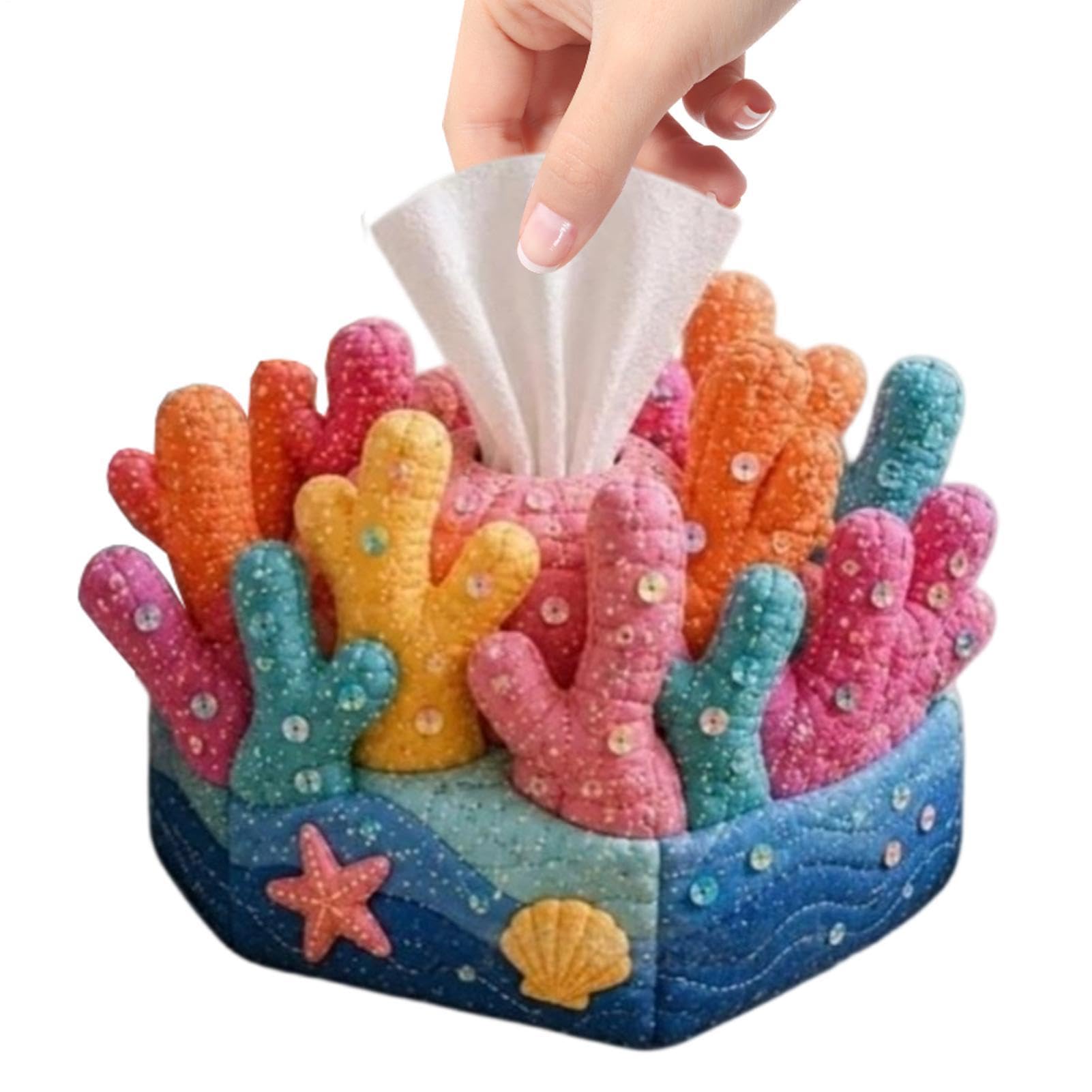 Juego de cajas de pañuelos de animales marinos para manualidades en casa