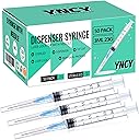 50 Pack 3ml Disposable Syringe with Needle 23Ga 1.0 Inch, Luer Lock Syringes, Individual Sterilized Wrapped