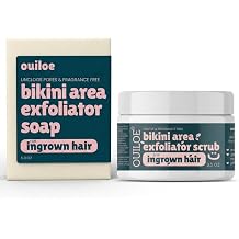 Bikini Exfoliating Scrub for Ingrown Hair - Unscented Exfoliator for Bikini Area - Ingrown Hair Scrub Set for Sensitive Skin - Non Comedogenic, pH Balanced, Non Irritating for Pre & Post Waxing