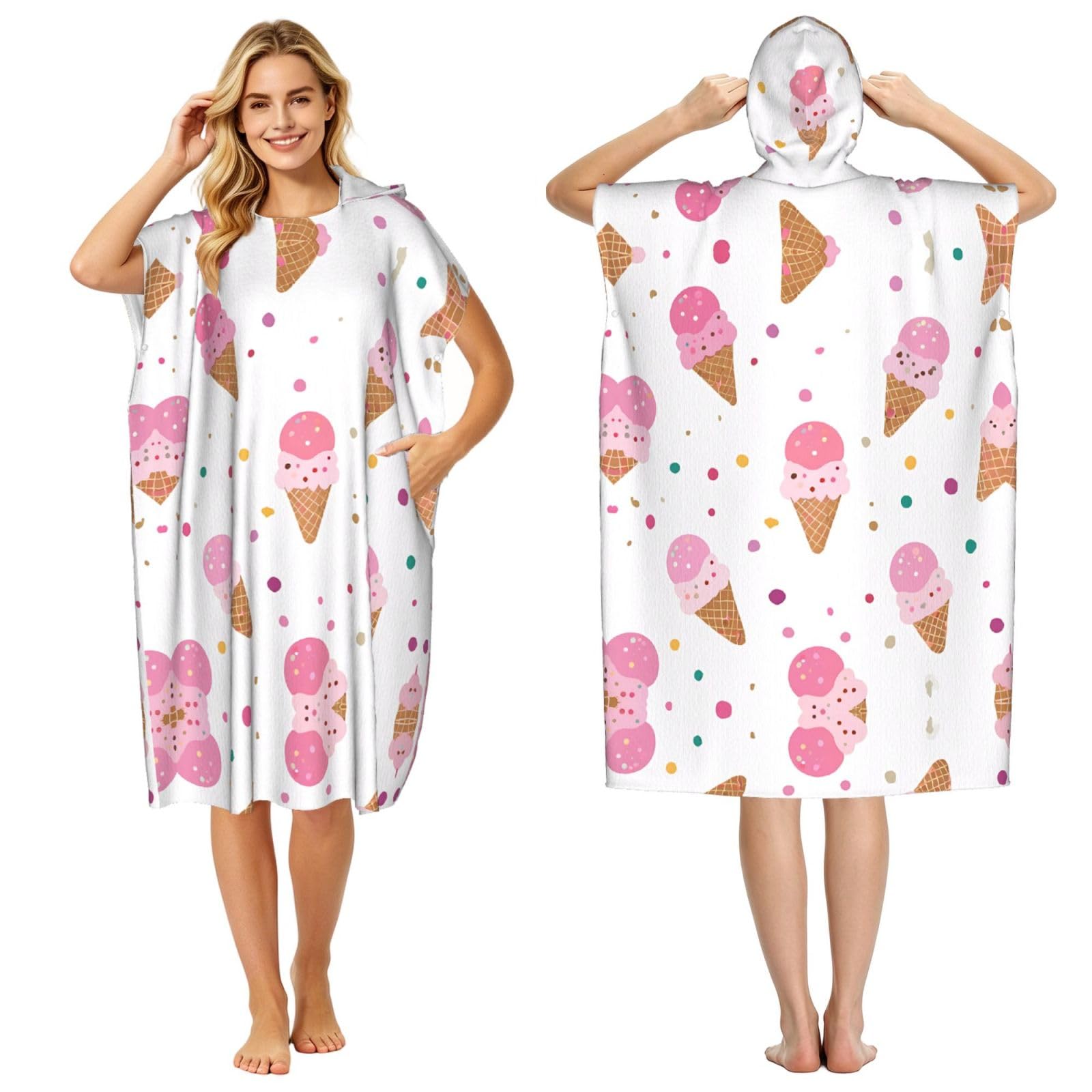 Poncho en microfibre à séchage rapide avec capuche pour change de natation adulte