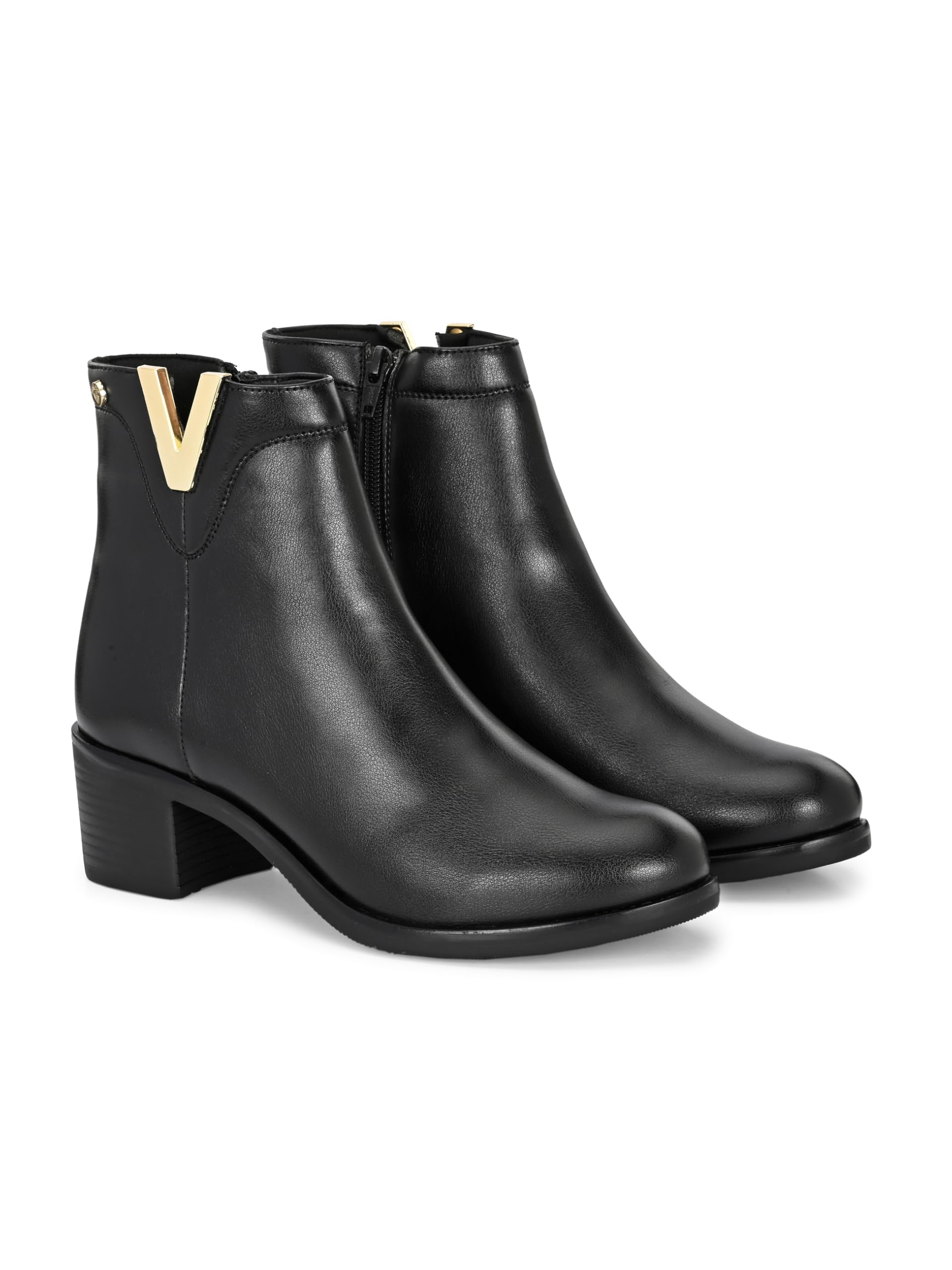 delize Womens Black Ankle Mid Heel Boots 68031-picture-10