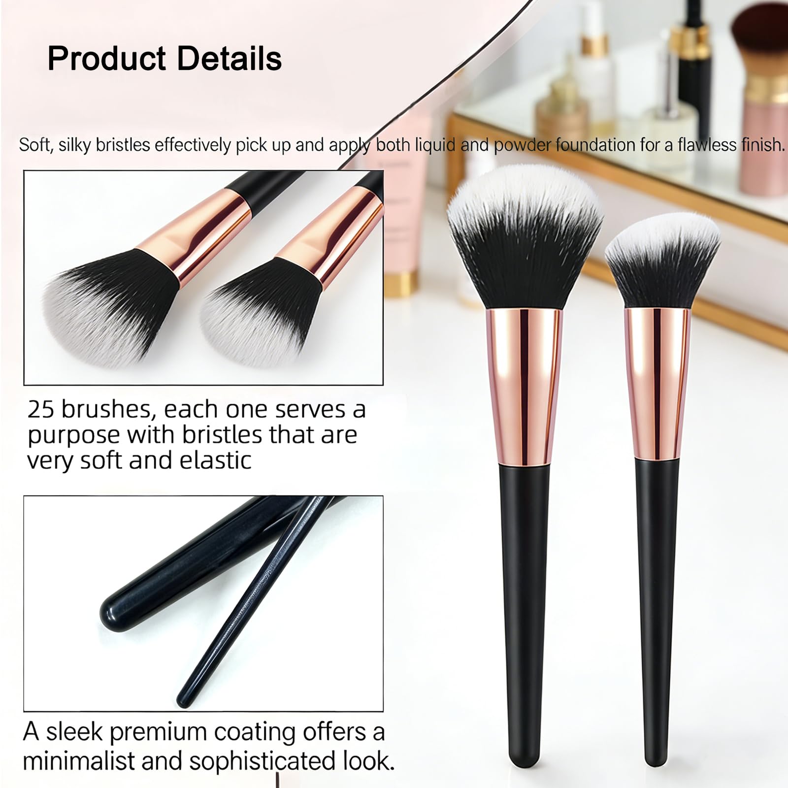 Brocha de Maquillaje Avanzada, 47 Piezas Juego de Pinceles de maquillaje Profesional para Rostro y Ojos Blush Foundation Concealer Powder