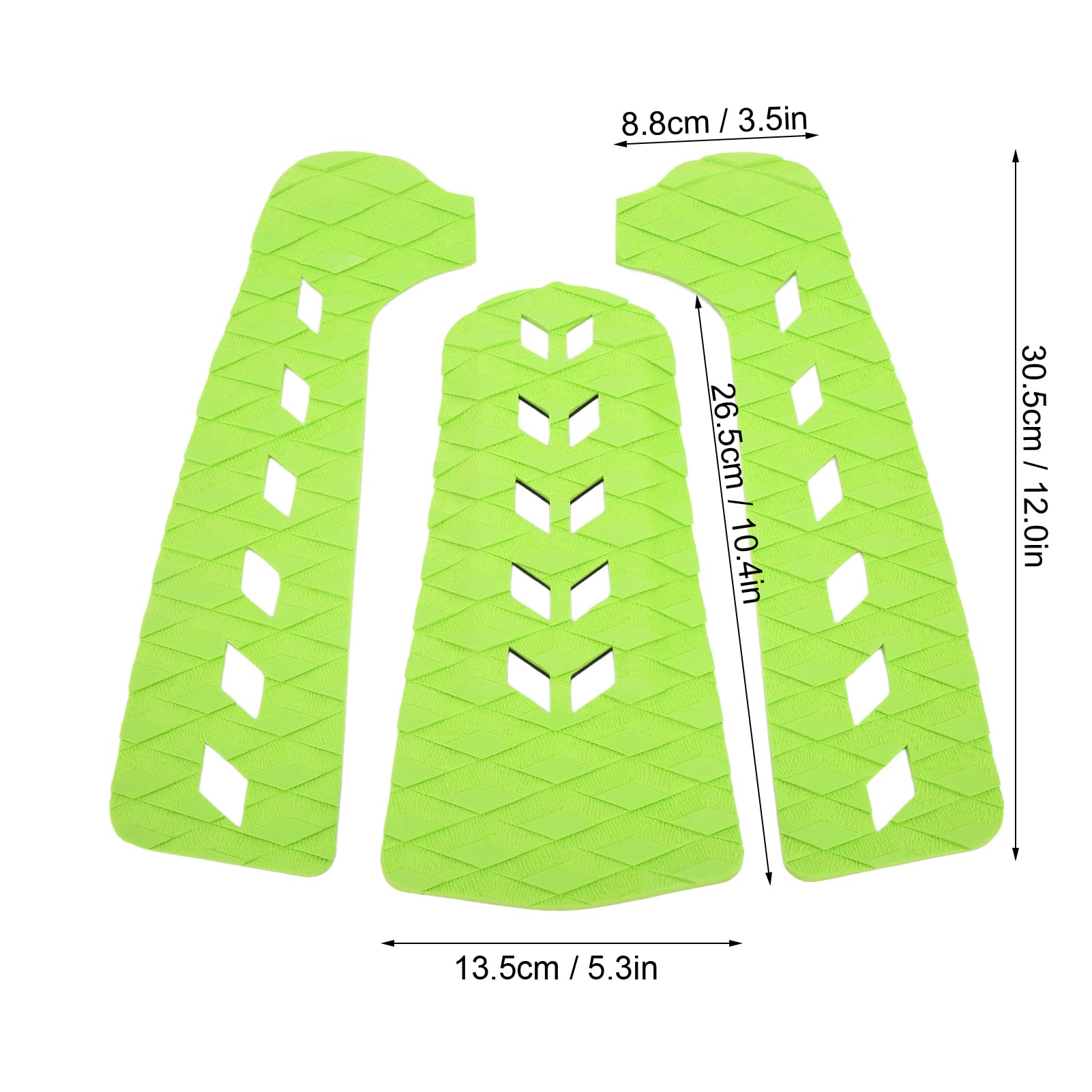 Yuecoom 3Pcs Surfboard Traction Pad, Traction Pads for Surfboards Anti Vibration Water Resistant Universal for Surfing Kayak Boat Mat Surfboard Foot Pad