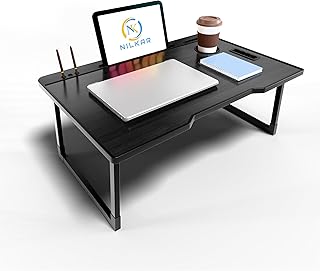 LALCO Study Table Bed Table Premium Laptop Table/Foldable and Portable Wooden/Writing Desk for Office/Home/School (CTD Black)