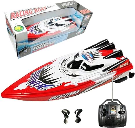 Amazon Co Jp 子供と大人のためのrcボート 4チャンネルリモートコントロールミニ小型ボート 低電力アラームウォータークラフトおもちゃ プール 湖 池のための高速rcボートレース 赤 ホビー