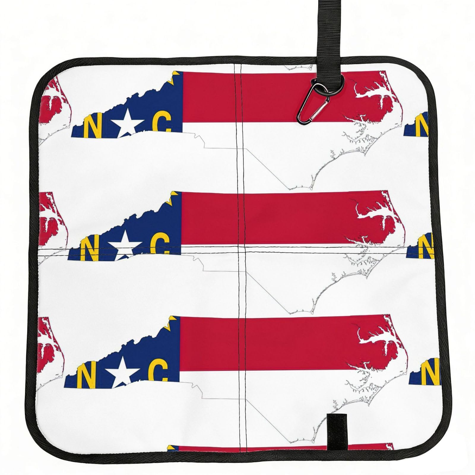 UVBDF North Carolina State Flag Map Print Outdoor Sitting Cushion Folding Seat Pad Compact Portable Picnic Bench Cushion Mat