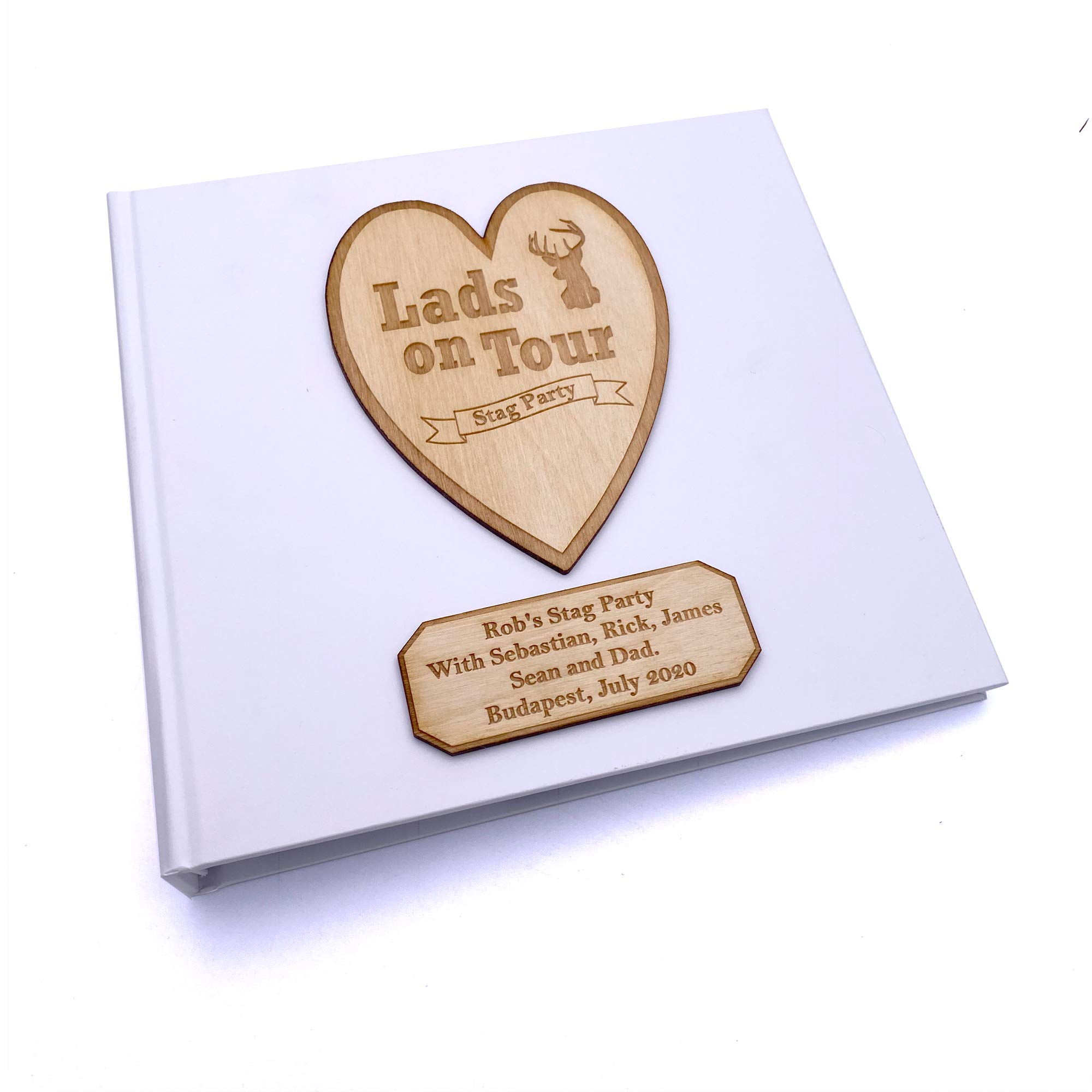 ukgiftstoreonline Personalised Stag Do Photo Album Keepsake Gift Engraved Wood Design