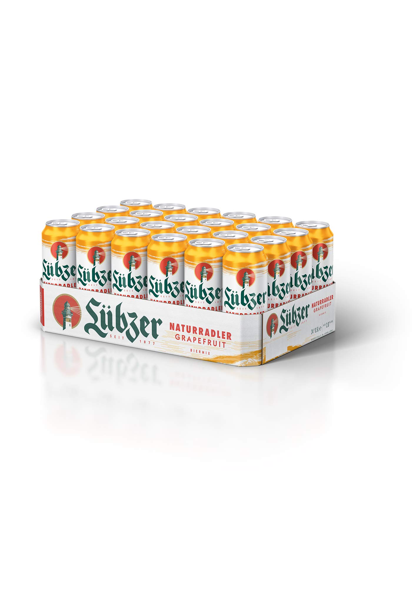 Lübzer Naturradler Grapefruit, Radler Dose (24 x 0,5 L), Dosenbier Biermischgetränk - Alster - Bier