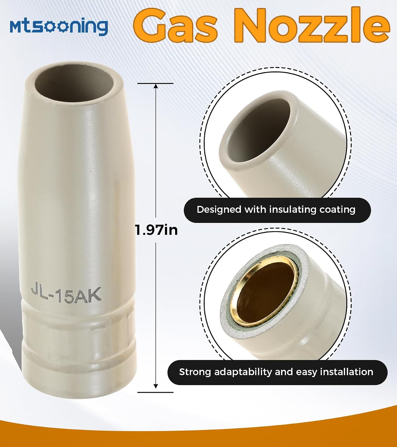 28PCS 15Ak Coating Protection Nozzle Set,Non-Stick Welding Slag Airless Gas | Contact Tip Holder Diffuser Torch Gas Nozzle Tip Holder for Mig