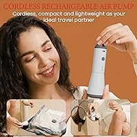 Vista 3 de Vacuum Storage Bags for Clothing Travel, 10 Pack Vacuum Bags with Rechargeable Cordless Air Pump(2 Large+4 Medium+4 Small), Compression Packing for