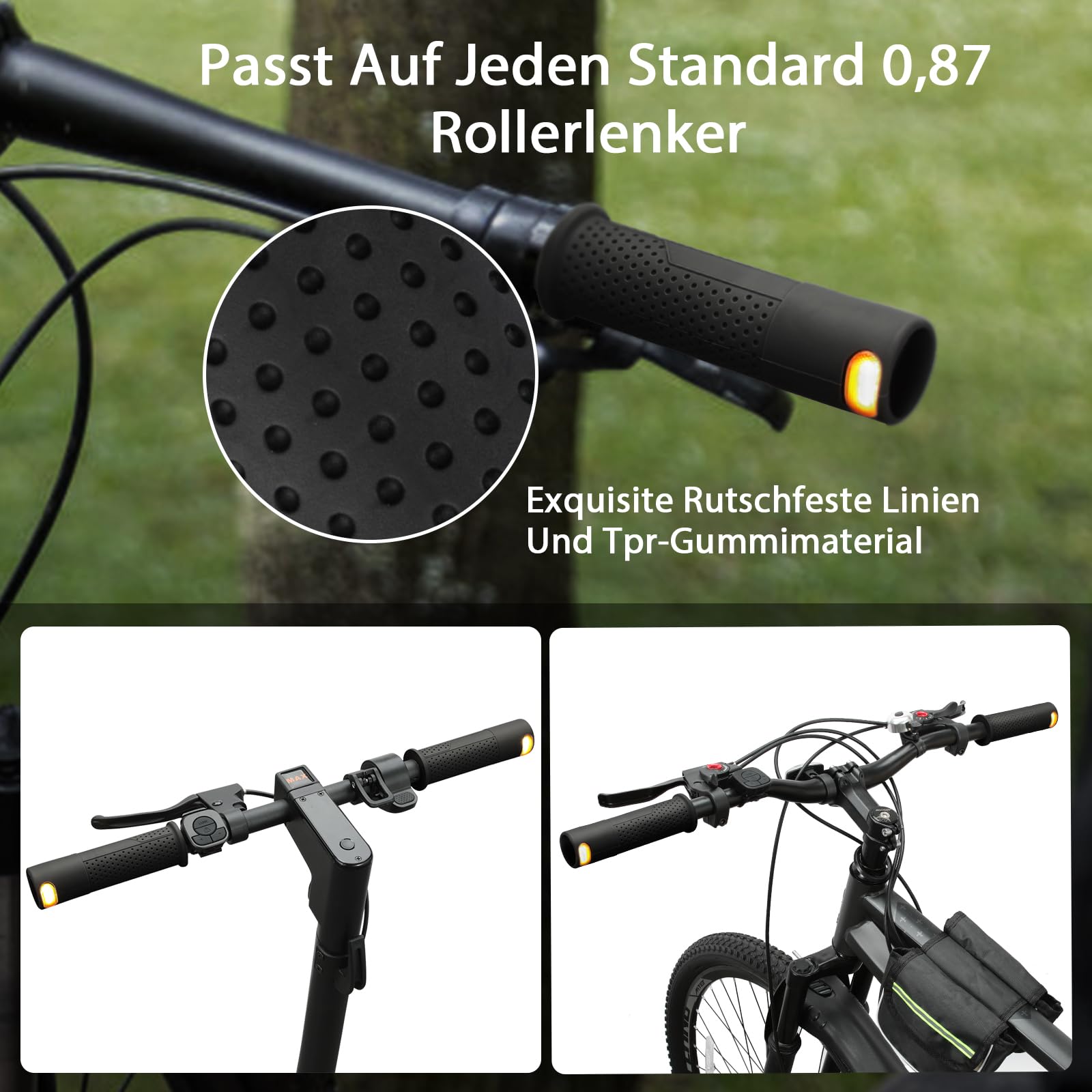 Indicatore di direzione per e-scooter, maniglia con indicatore luminoso per scooter con telecomando ricaricabile con Xiaomi M365/Pro/Pro2/1S Ninebot Max G30/G30D, impugnatura manubrio scooter