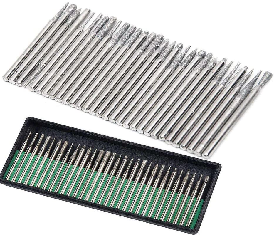 30Pc Diamond Rotary Dremel Burr Punte Trapano Incisione Craft - Foto 10