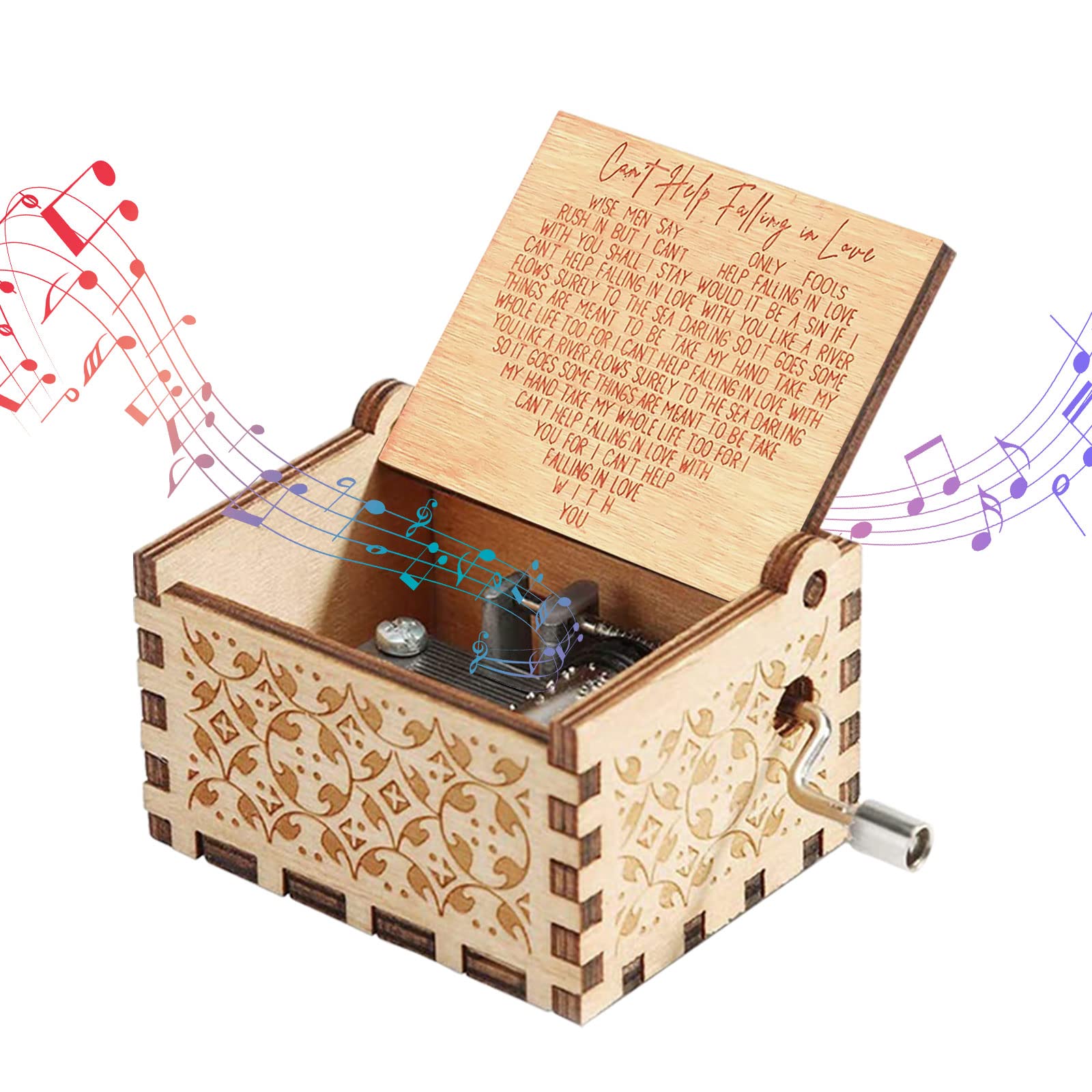 CDIYTOOL Can't Help Falling in Love Music Box, Classic Vintage Wooden Hand Crank Music Box Best Gift for Valentine's Day/Wedding Day/Birthday/Xmas โ image 1