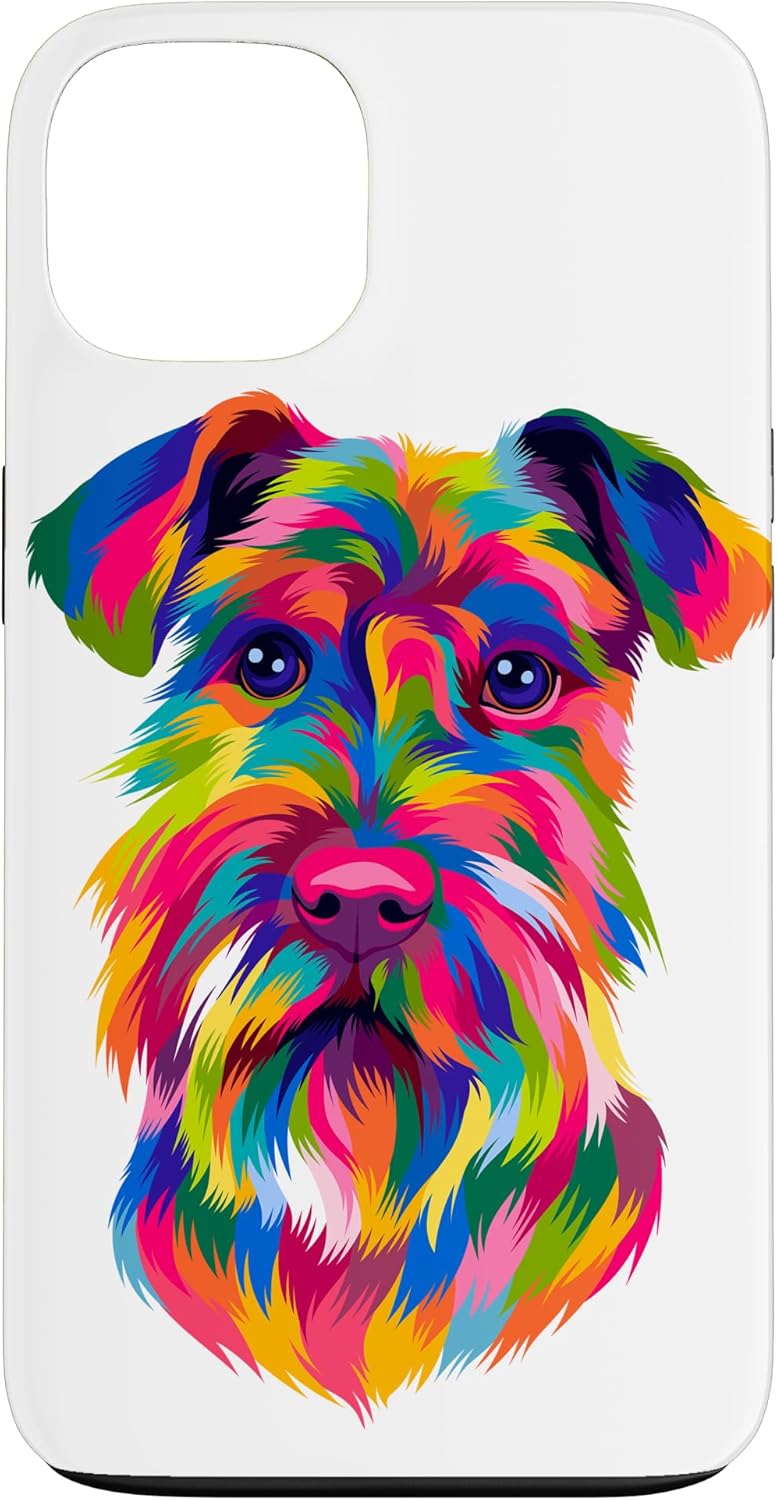 Pop Art Schnauzer Cute Paw Pet Gift Men Women Kids Dog Lover Case for iPhone 13
