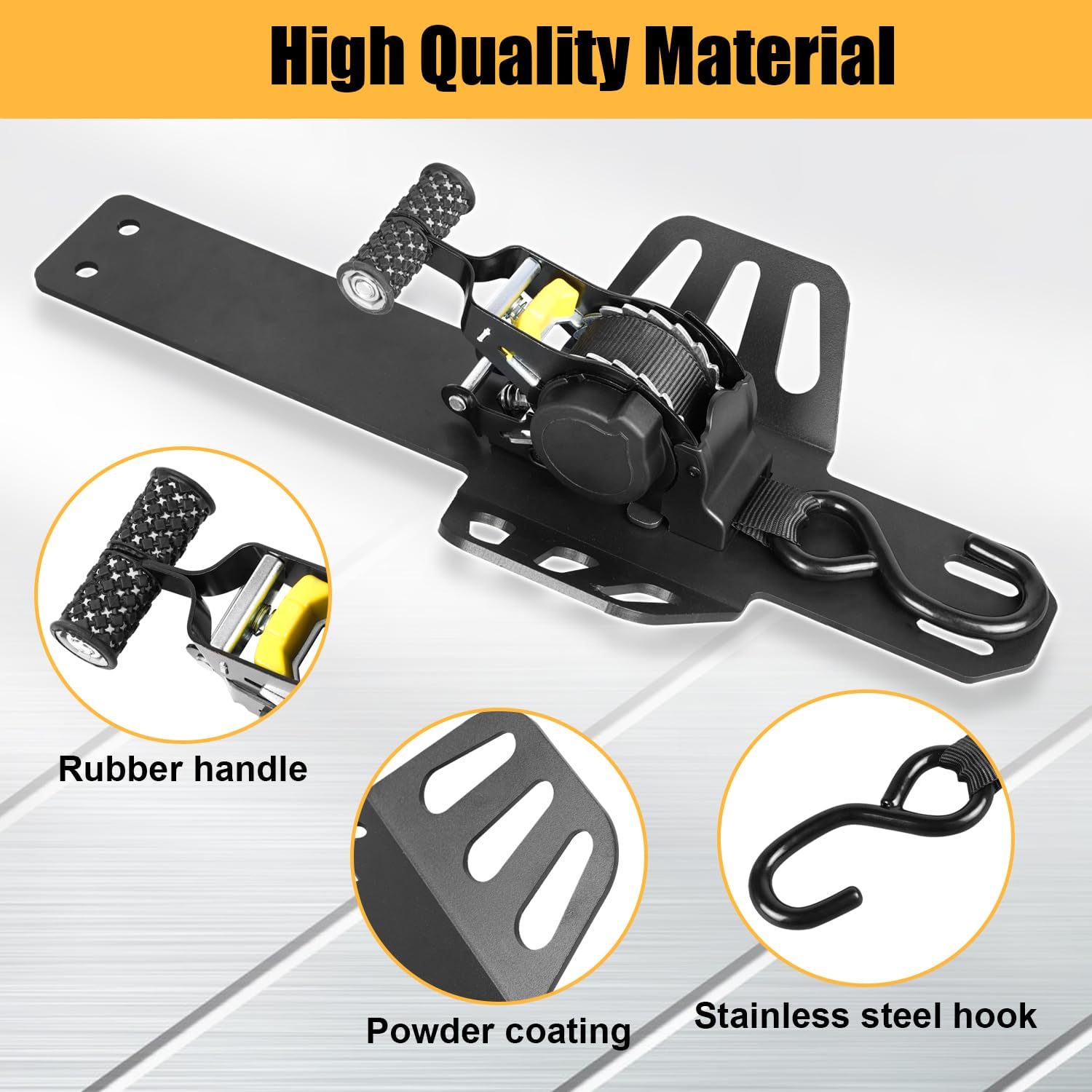 Retractable Ratchet Tie Down Straps Compatible with for 2009-2018 Dodge Ram 1500 Truck Cargo Bed Mounted Tie Down Retractable Ratchet Strap with Safety Lock System Mounting Bracket