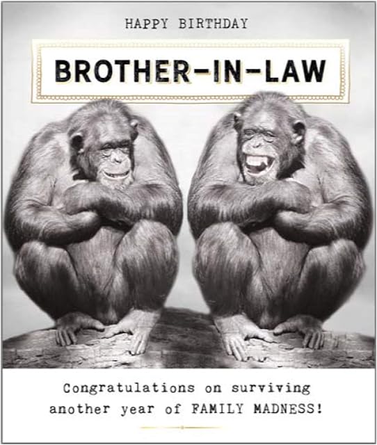 Humour Greeting Card (PP-JQ752B) - Brother-in-Law Birthday - Family Madness - from The Funny Works Range - Foil Finish
