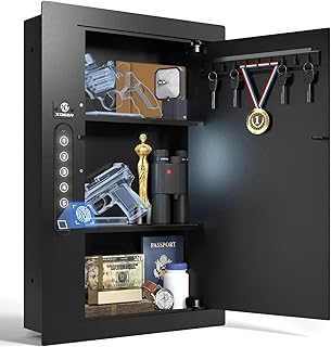 Security Flat Wall Safes In-Wall Hidden Safes Biometric Safes Fingerprint Safes Electronic Hidden Safes with Numeric Keypad Protecting Handguns, Money, Jewelry, Passports - for Home or Business